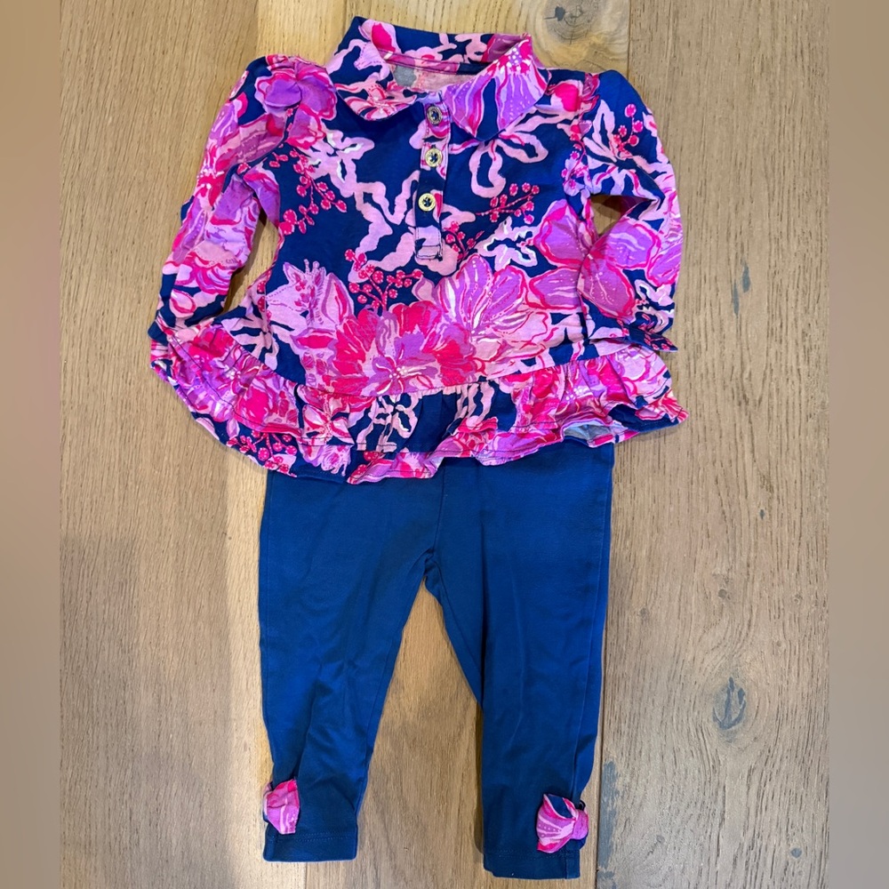 Lilly Pulitzer Pink and Blue Floral Set